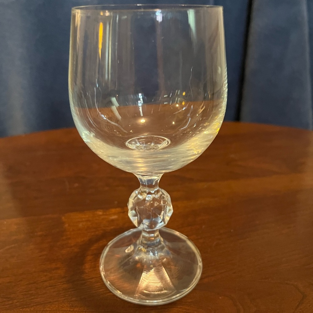White Crystal Wine Glass with Decorative Stem bohemian crystal Claudia